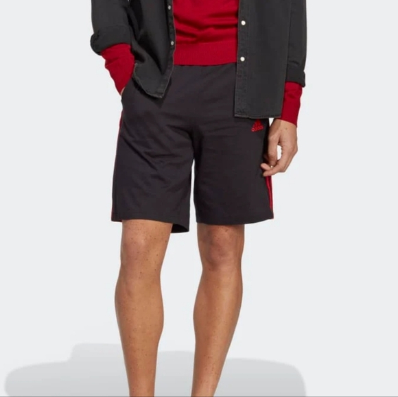NWT Adidas Essentials 3 Stripe Jersey Shorts Men's 2XLT - Picture 1 of 5